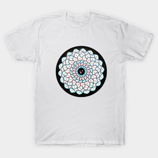 Handmade blue and pink mandala drawing art T-Shirt